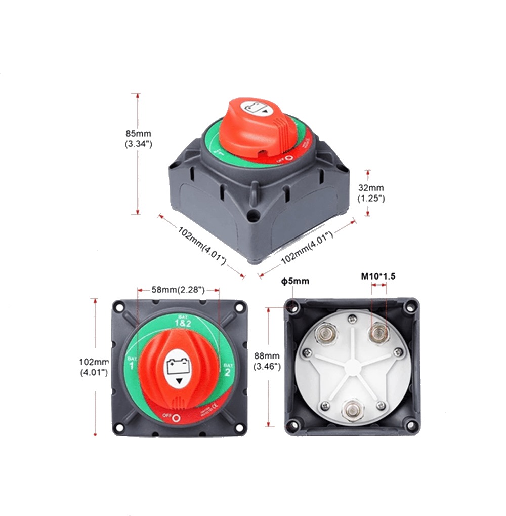 Marine Devre Kesici Both Şalter Çift Akü 12V 24V 48V 350A Büyük