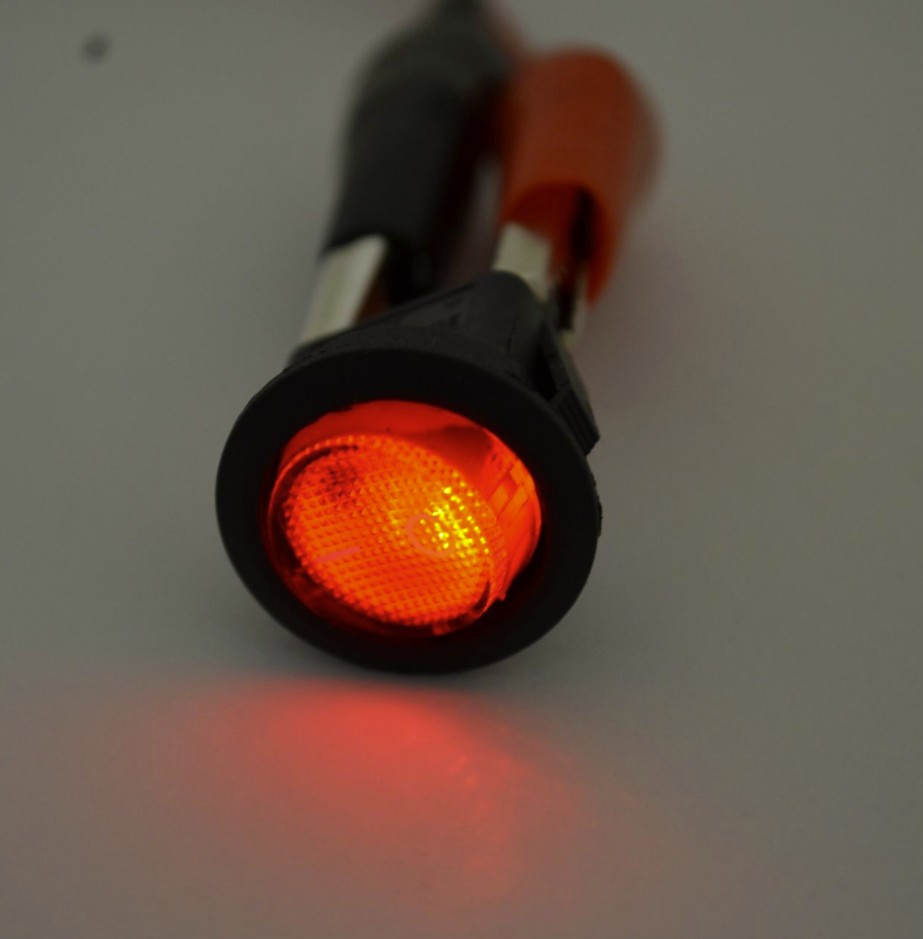 Yuvarlak Kırmızı Camlı Elektrik Anahtarı 1-0 Işıklı Rocker 12V 23mm