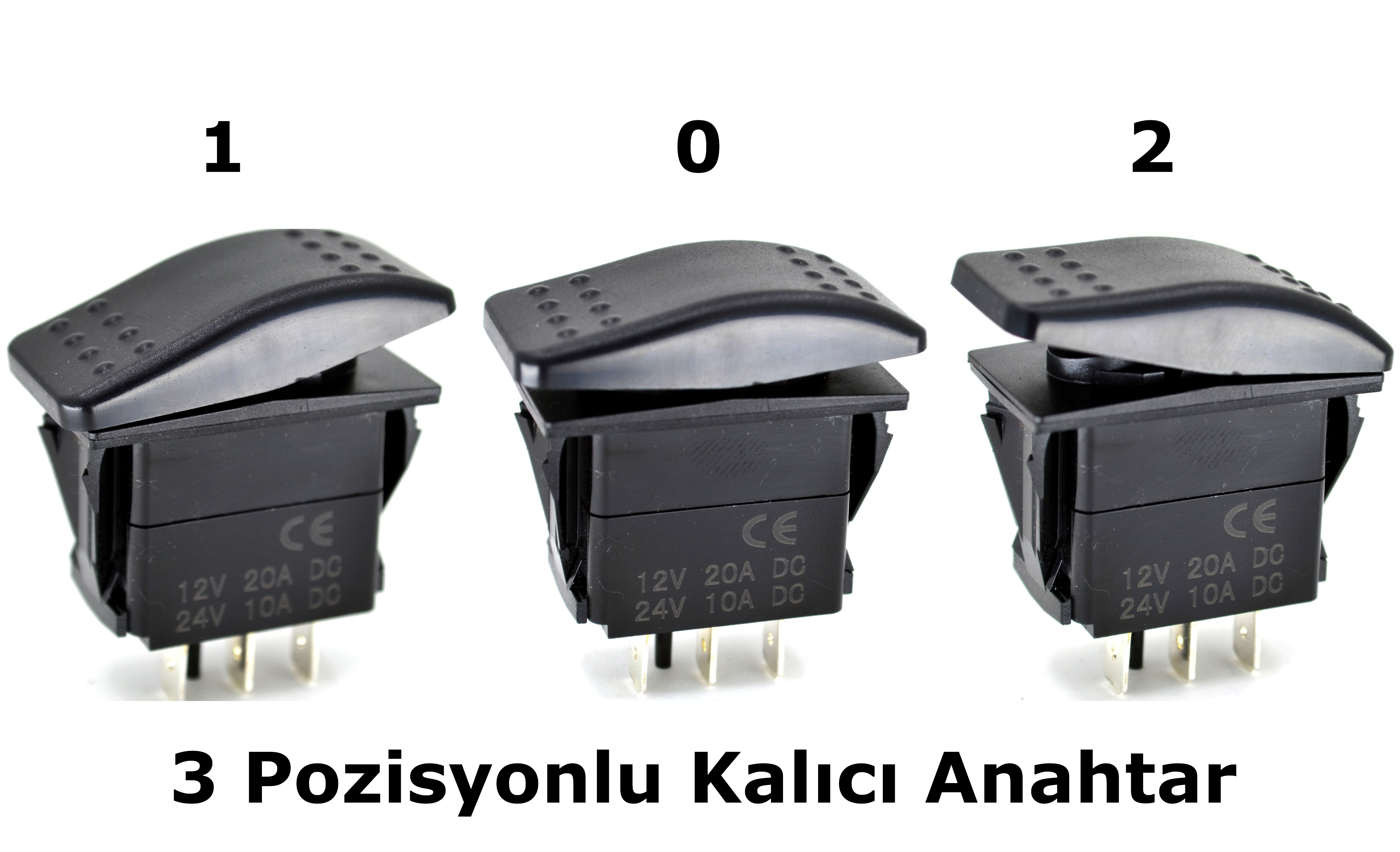 Marine Karavan Anahtar 12V 24V Kabin Panel Switch 1-0-2