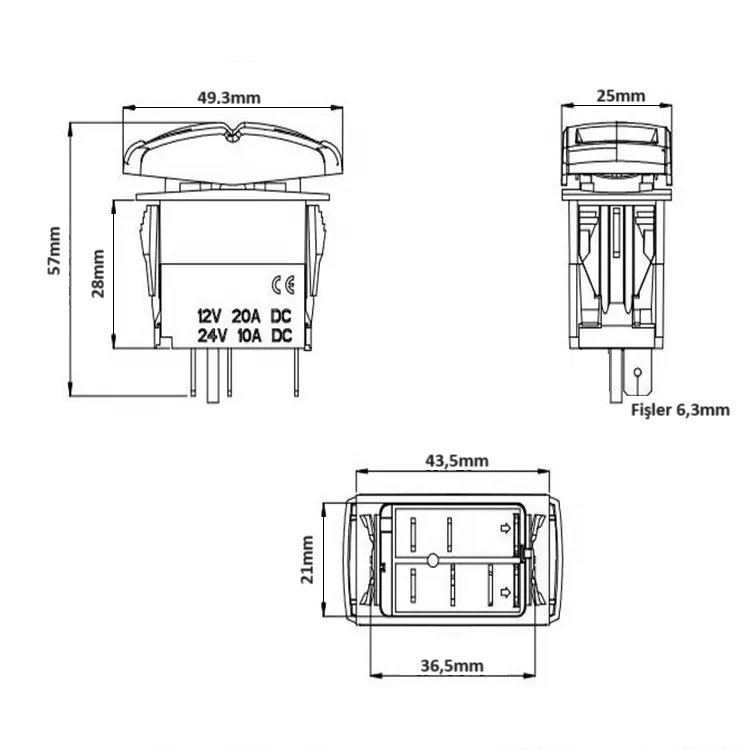Fridge Buzdolabı Anahtarı Marine Kabin Panel 1-0