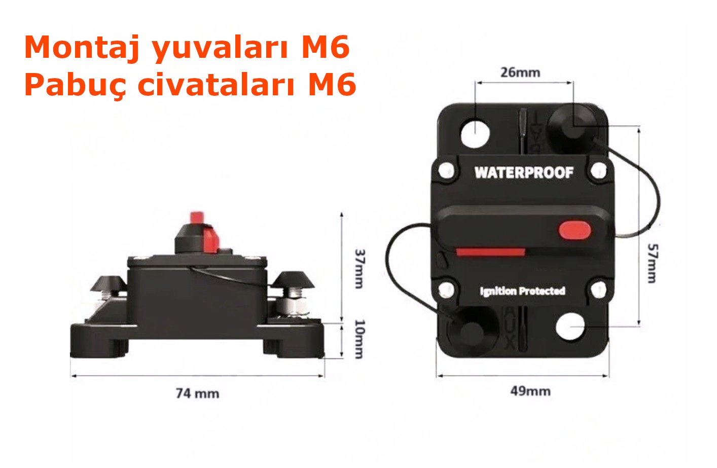 Akü Irgat Sigortası Otomatik Devre Kesici Şalter Anahtar 80A