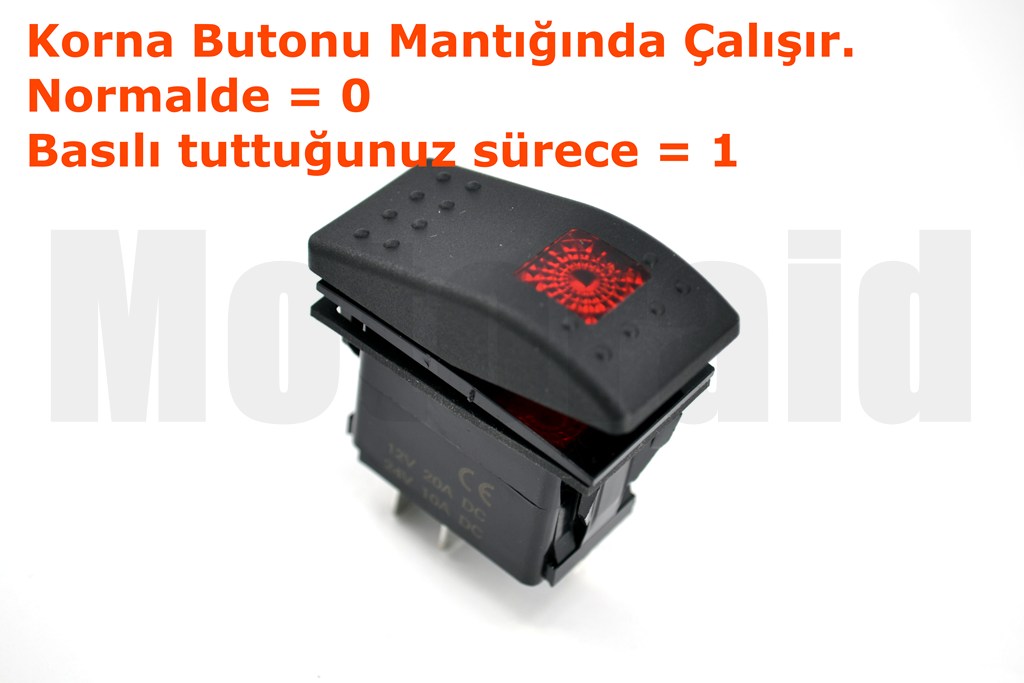 Marine Karavan Anahtar 12V 24V Kırmızı Işıklı Carling Tip Yaylı-0