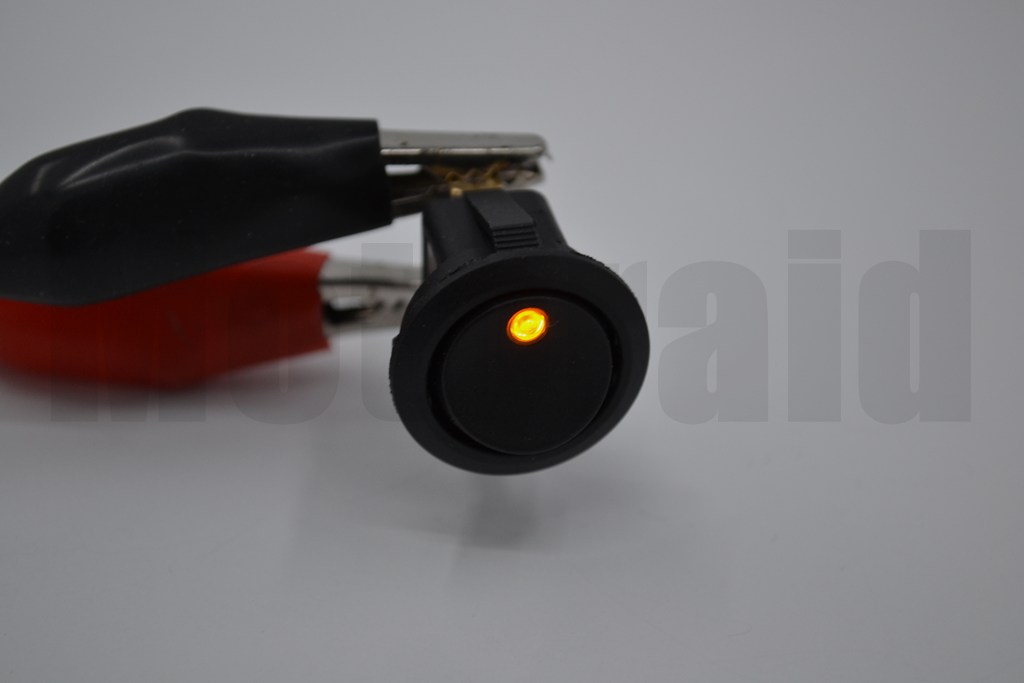 Yuvarlak Sarı Ledli Elektrik Anahtarı 1-0 Işıklı Rocker 12V