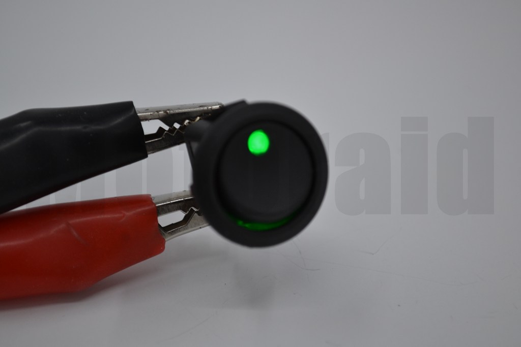 Yuvarlak Yeşil Ledli Elektrik Anahtarı 1-0 Işıklı Rocker 12V