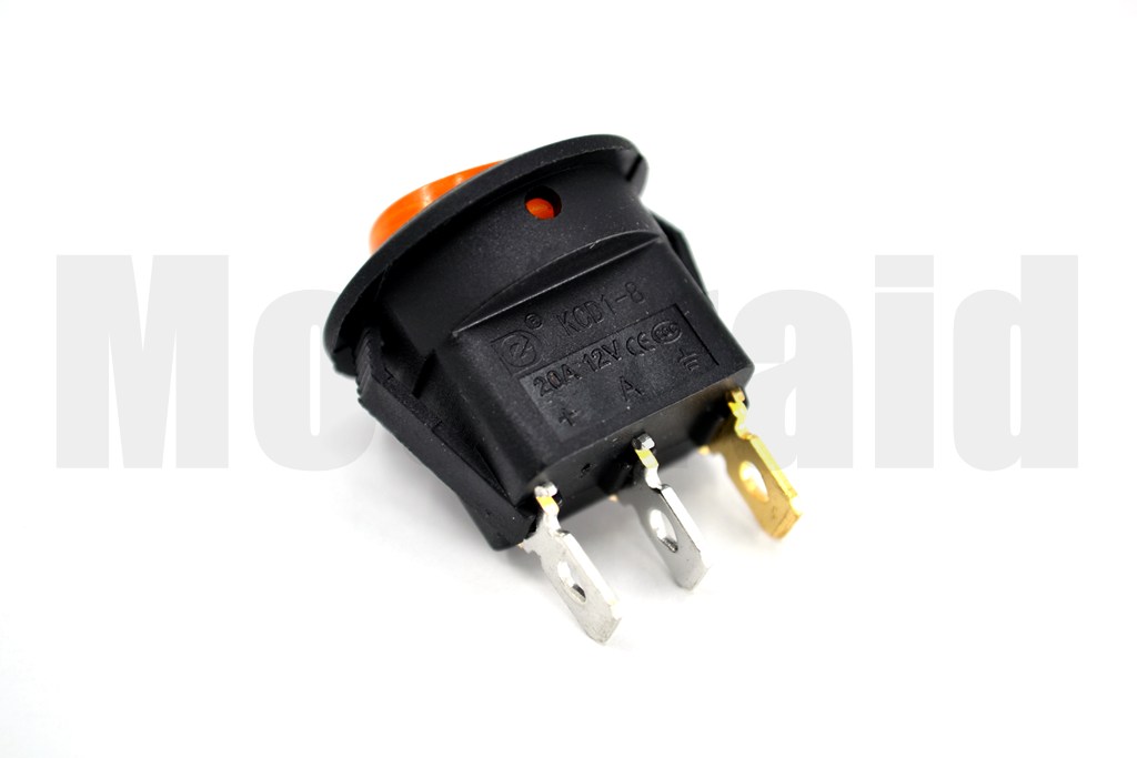 Yuvarlak Sarı Camlı Elektrik Anahtarı 1-0 Işıklı Rocker 12V