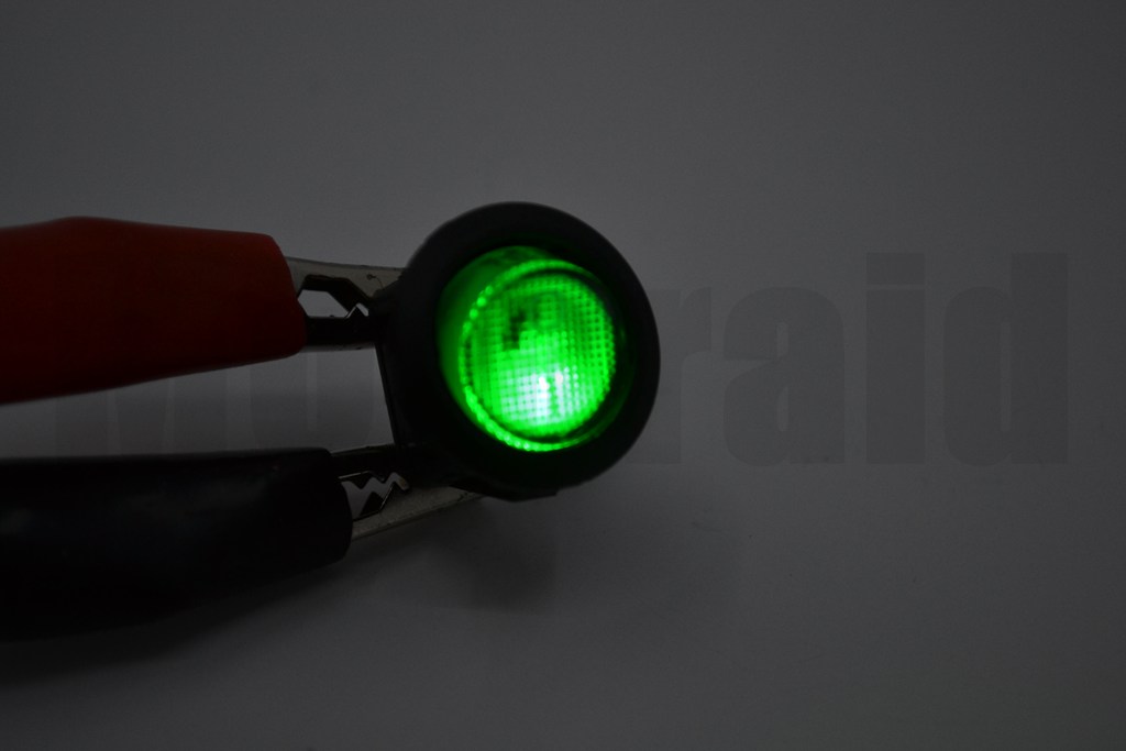 Yuvarlak Yeşil Camlı Elektrik Anahtarı 1-0 Işıklı Rocker 12V