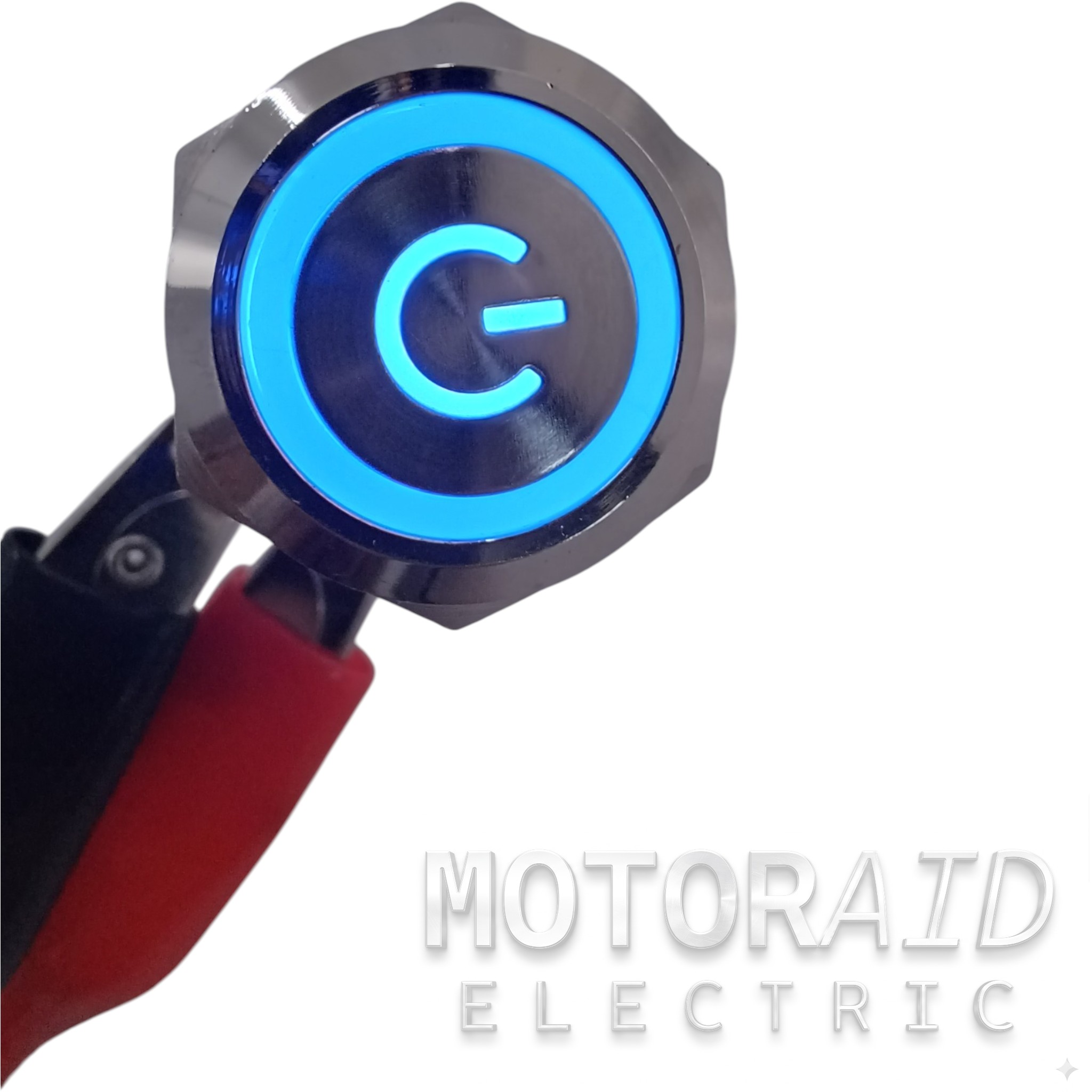 19mm POWER Kalıcı Metal Anahtar Mavi Işıklı 1NO/1NC 12V 24V 1-0 MT-ANK57