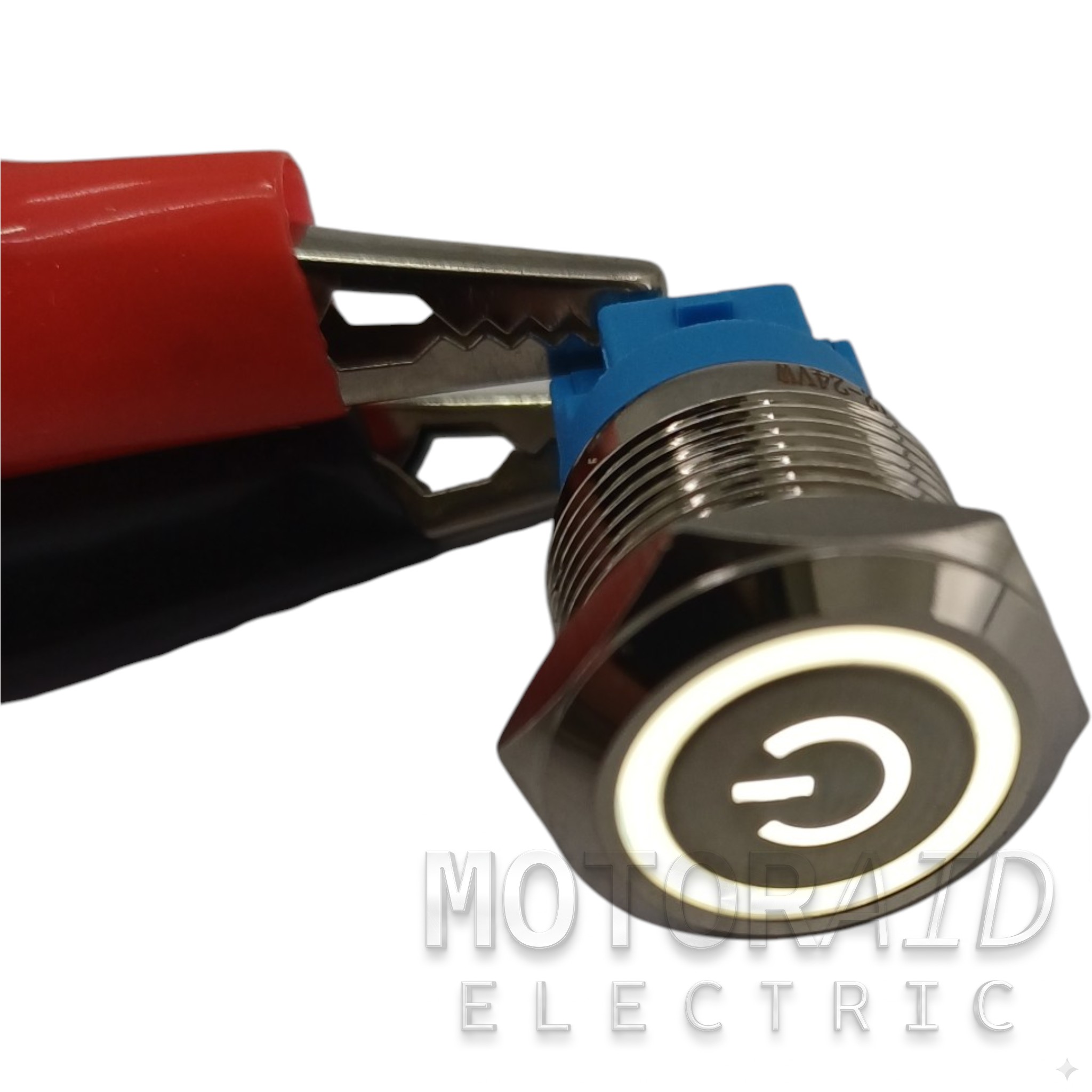 19mm POWER Kalıcı Metal Anahtar Beyaz Işıklı 1NO/1NC 12V 24V 1-0 MT-ANK59