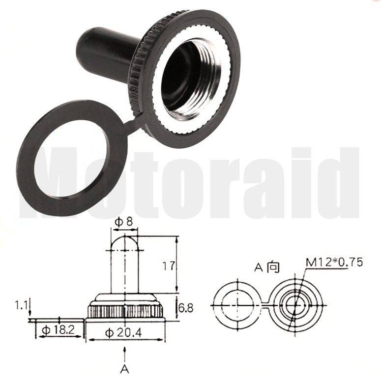 Toogle Switch Kılıfı Su Muhafaza Kapşonu Ø12mm