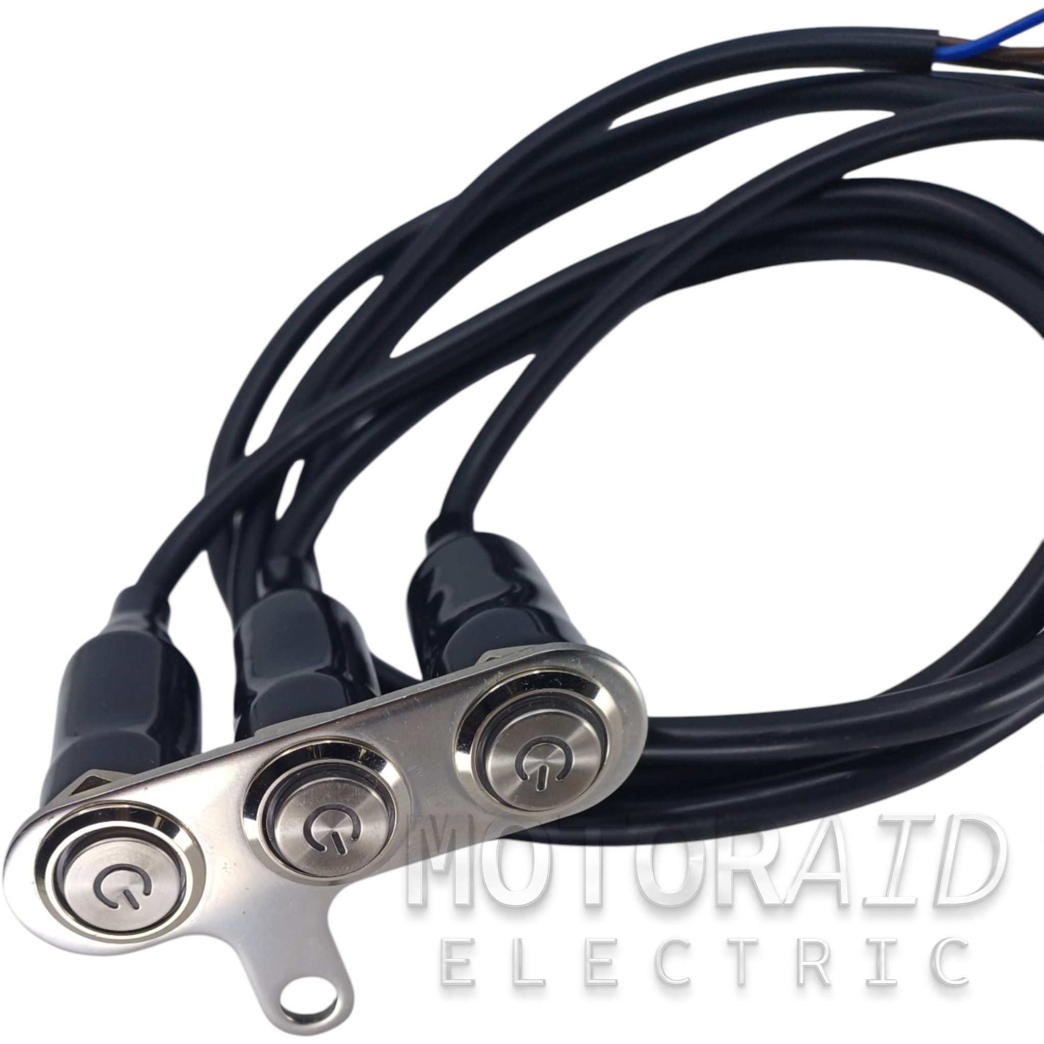 Motosiklet 3lü Gidon Anahtarı - Kırmızı/Yeşil/Sarı LED Işıklı Sis Farı Switch Paneli Kablolu