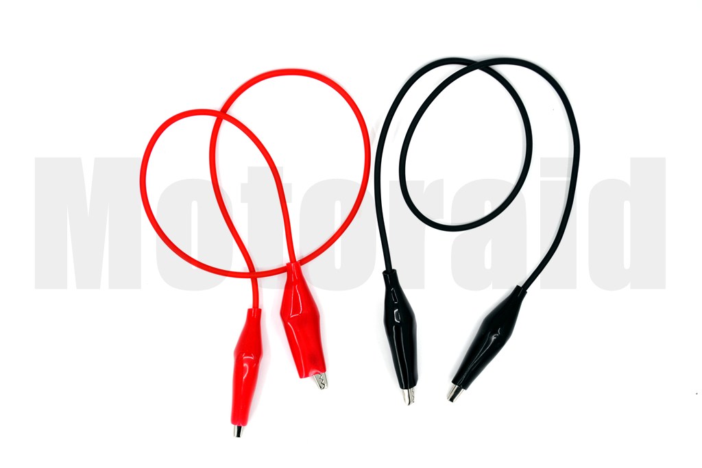 100 Çift Büyük Boy Krokodil 40cm Kablolu Kırmızı Siyah (100 Adet Kablo 200 Adet Krokodil)