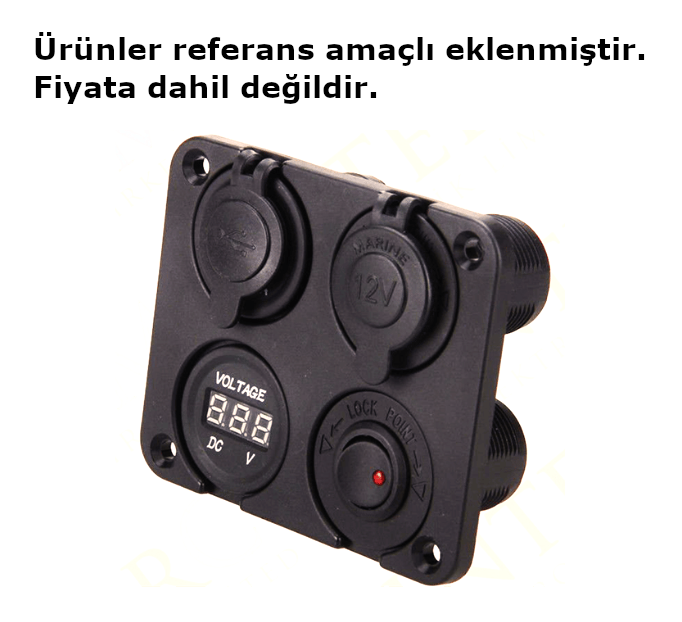 4 Yuvarlak Delikli Pano Montaj Port Plastik Yuva Çakmak USB Panel