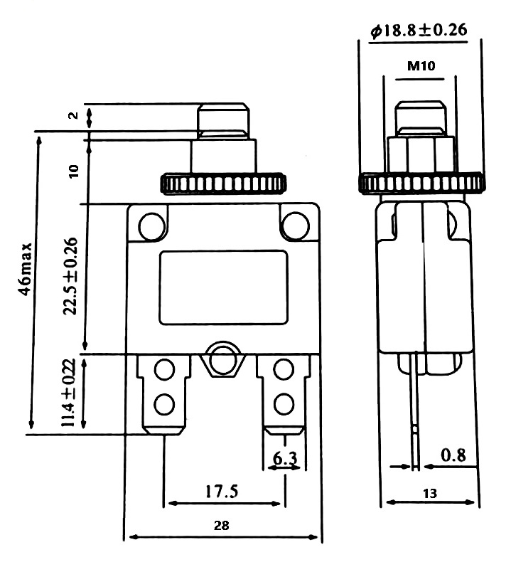 Resetli Termik Sigorta 20A 32V DC 125/250V AC