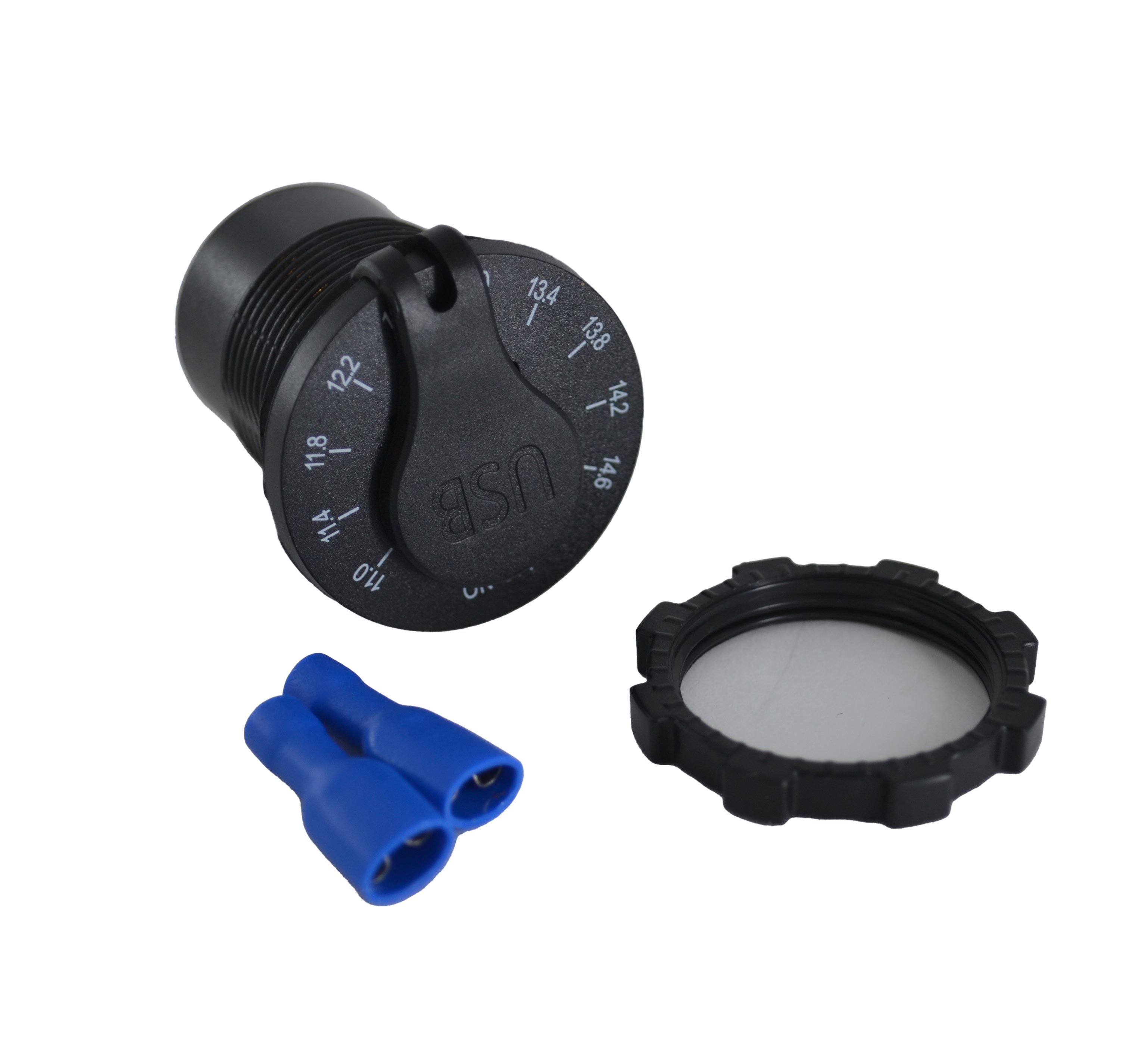 12V 24V DC USB QC3.0 Şarj Port Kadran Voltmetreli Anahtarlı Yuvarlak