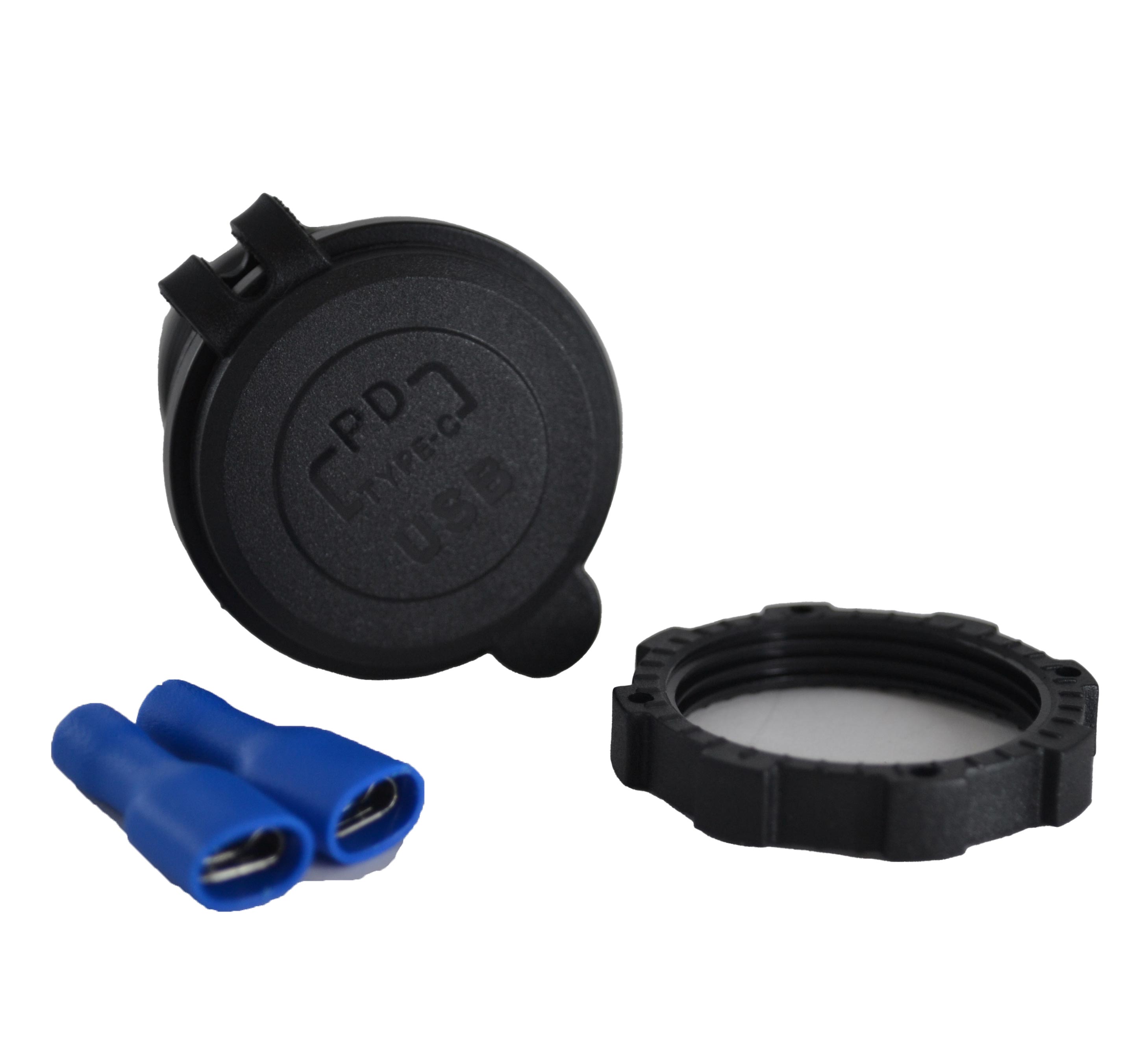 12V 24V DC USB QC3.0 Type-C PD Şarj Port Yuvarlak